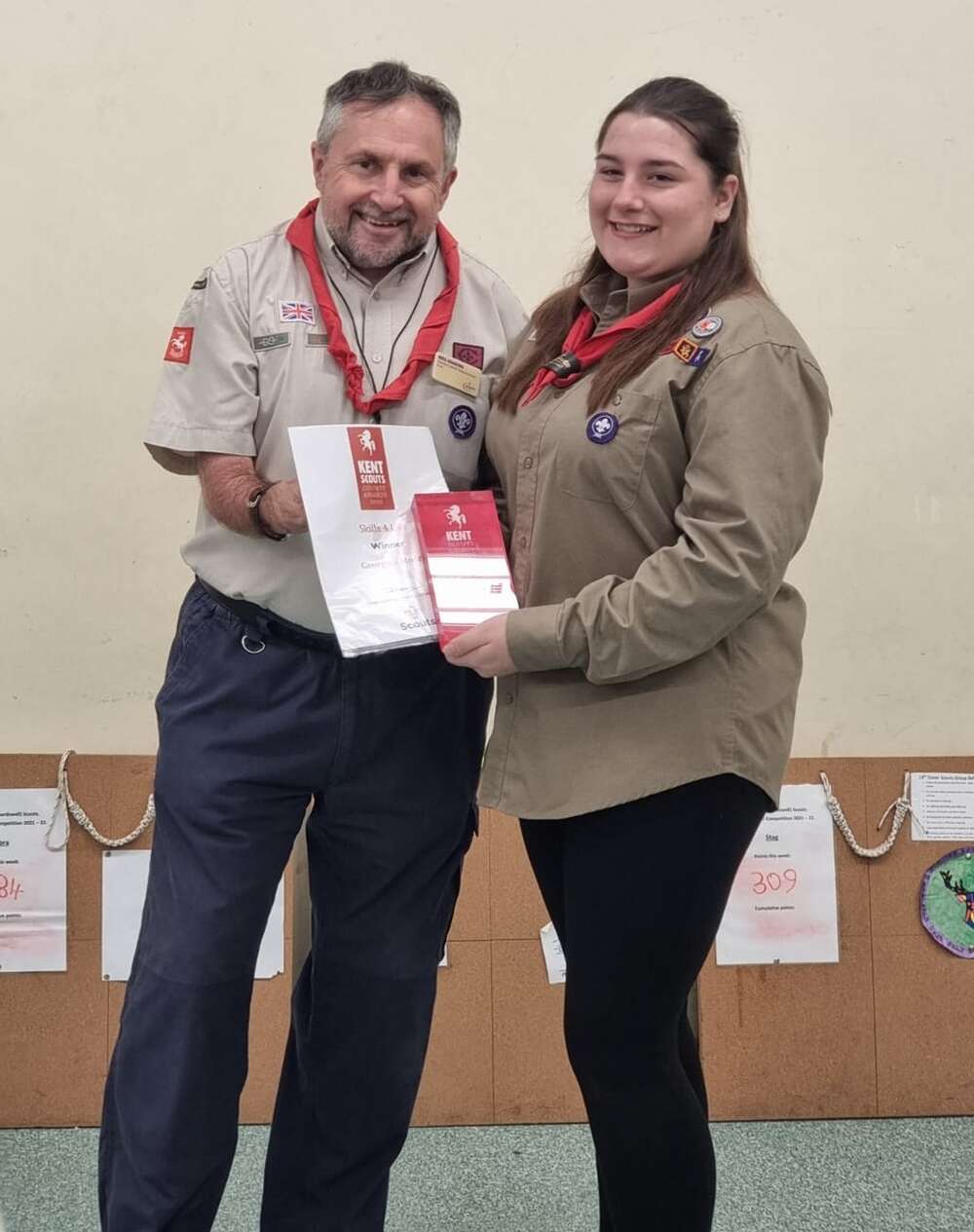 Georgina an Explorer in Dover gains The Skills for Lfe Award.